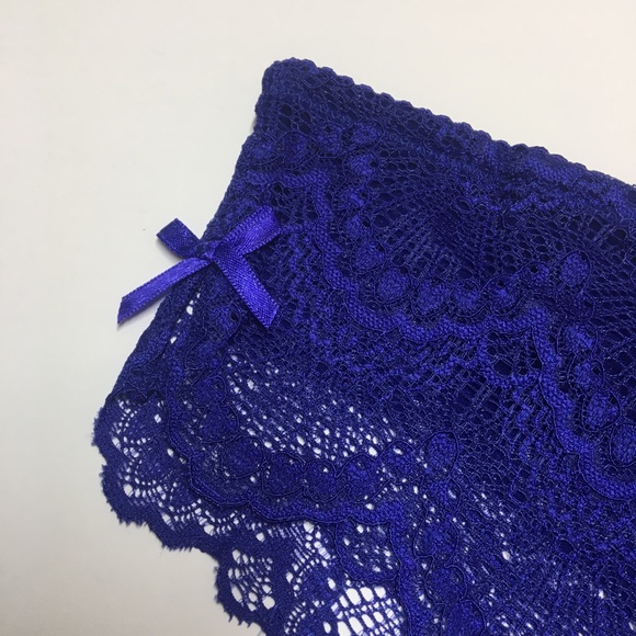 π Spectrum Blue Scalloped Lace Hipster Panty - Picture 5 of 14